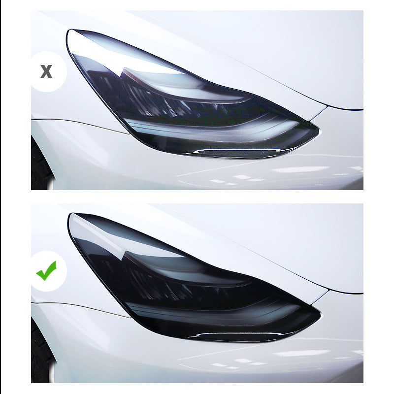 Tesla Model 3&Y Headlight Smoked Black Protective Film