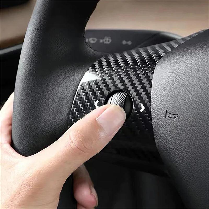 Tesla Model 3 Model Y Steering Wheel Cover Carbon Fiber