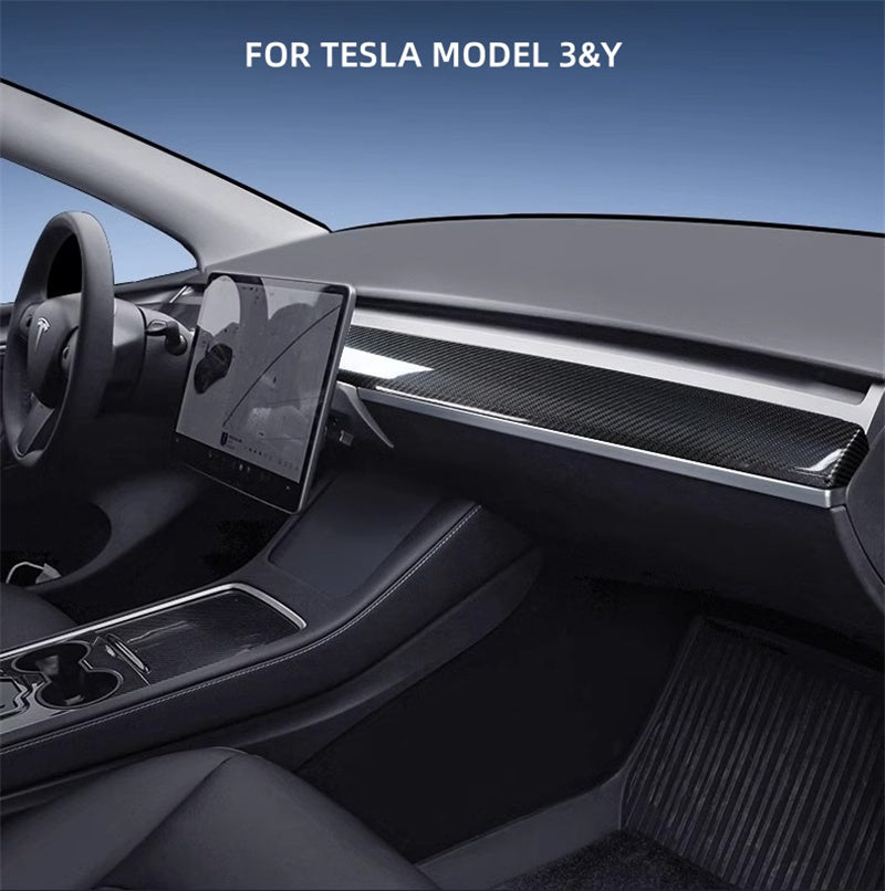 Real Carbon Fiber Dashboard Cover for Tesla Model 3 / Y