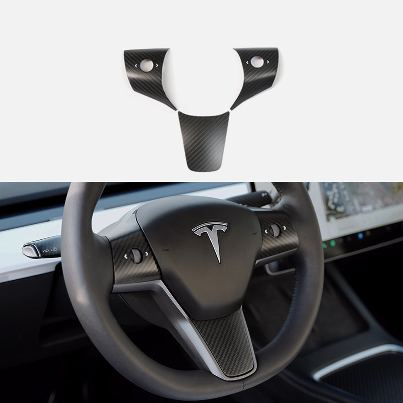 Tesla Model 3 Model Y Steering Wheel Cover Carbon Fiber