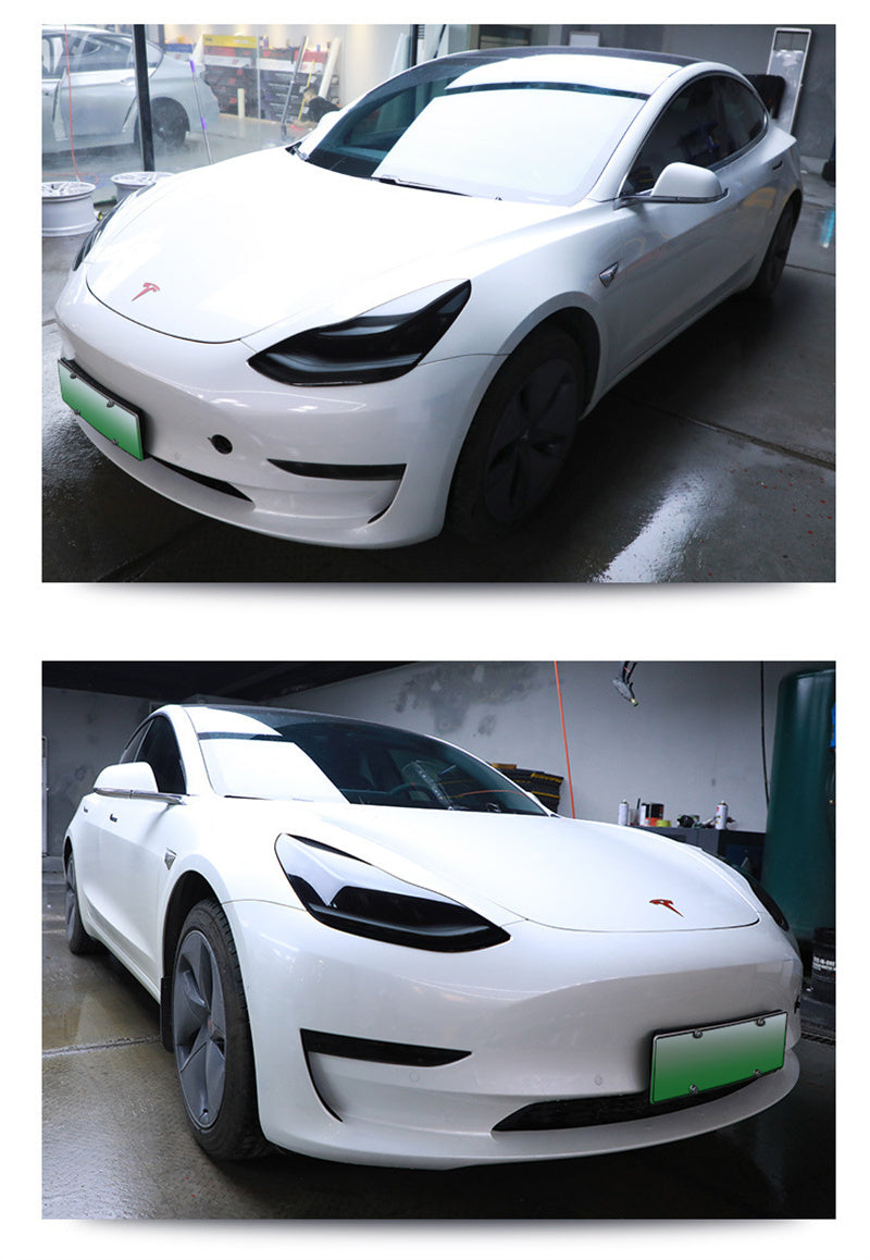 Tesla Model 3&Y Headlight Smoked Black Protective Film