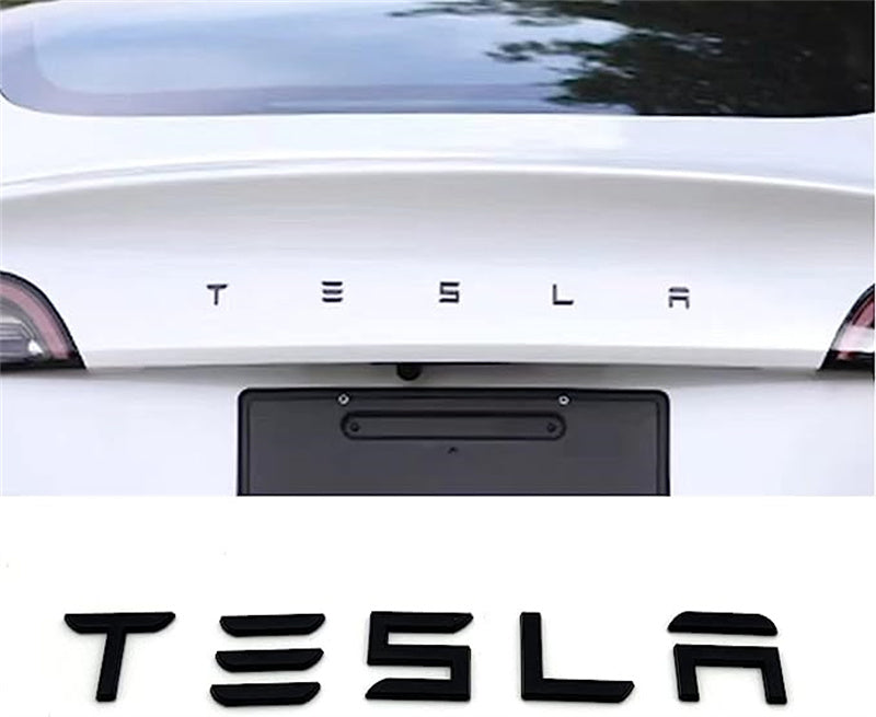 Model 3Y T-E-S-L-A Tailgate Emblems ABS Plastic Glossy Black