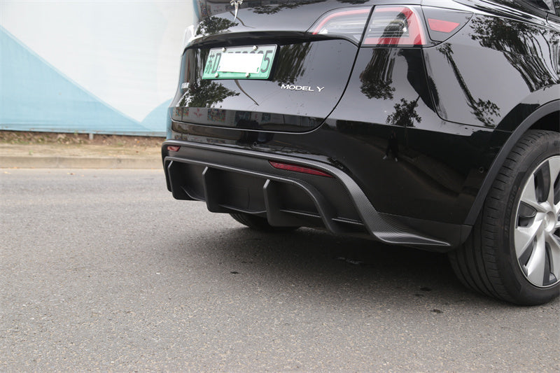 Rear Diffuser For Tesla Model Y Compatible with 2021-2023 Glossy Carbon Fiber