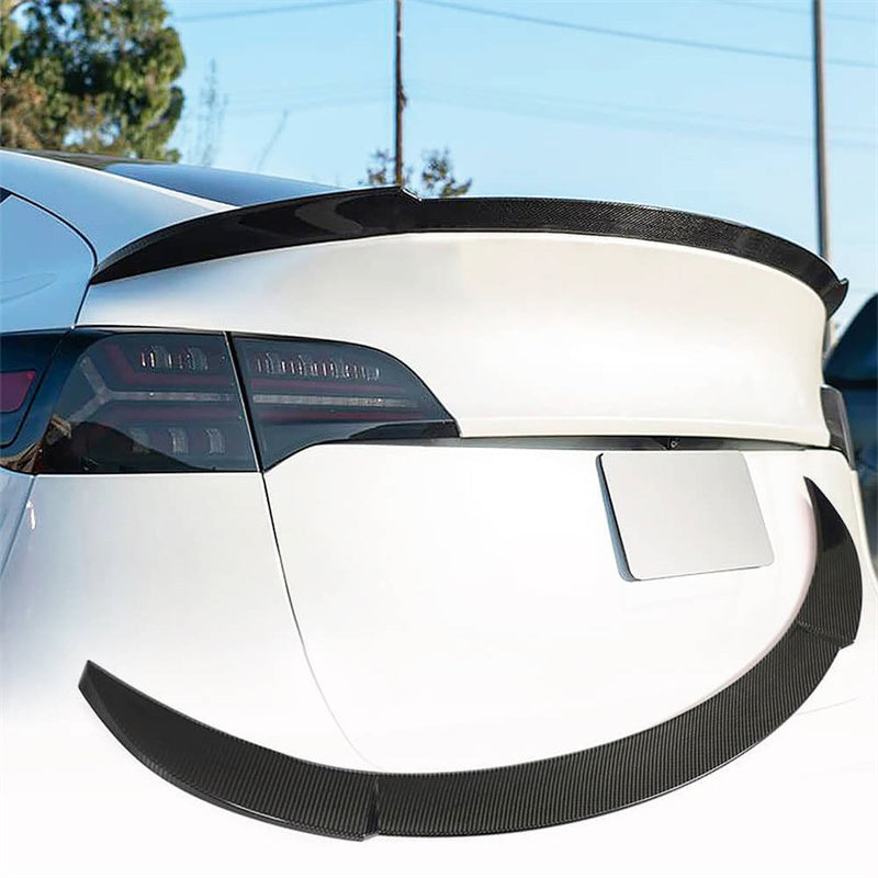 Carbon Fiber Spoiler For Tesla Model Y ABS Plastic Glossy Black