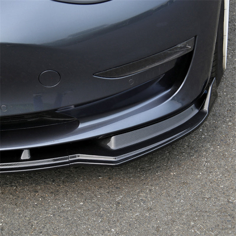 Model 3 Front Lip Spoiler (3 Piece) Glossy Black