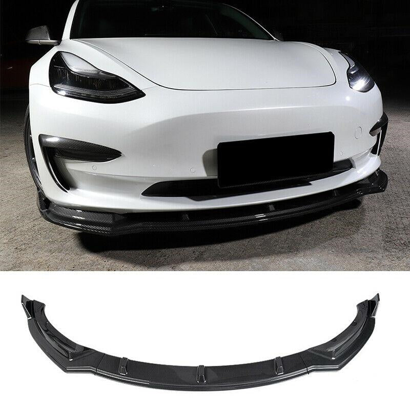 Model 3 Front Lip Spoiler (3 Piece) Glossy Black