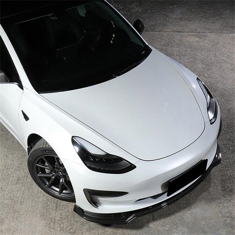 Model 3 Front Lip Spoiler (3 Piece) Glossy Black