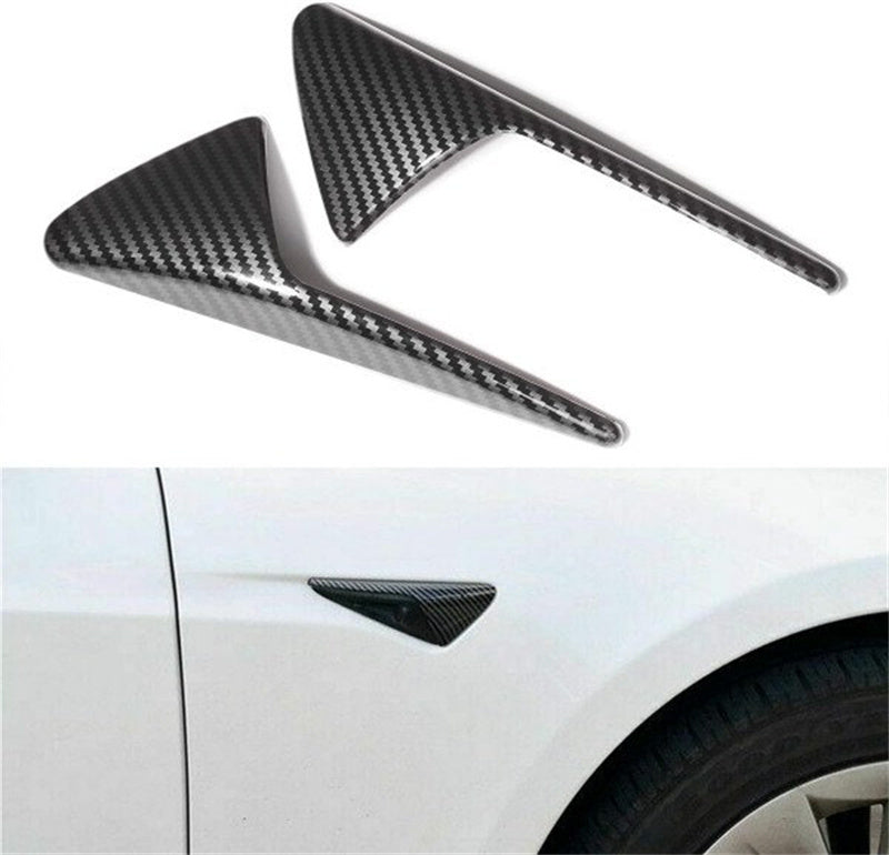 Side Camera Cover For Tesla Model 3/Y Hydro Carbon Fiber