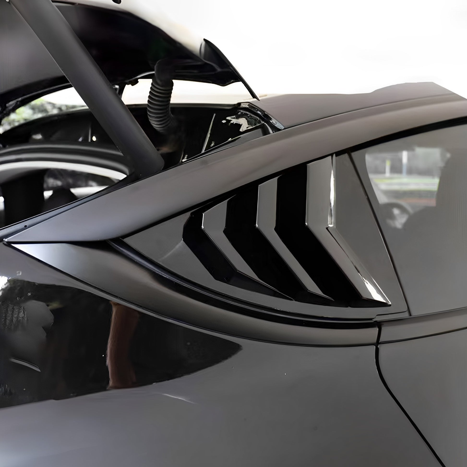 Model Y Rear Window Louver Covers Glossy Carbon Fiber