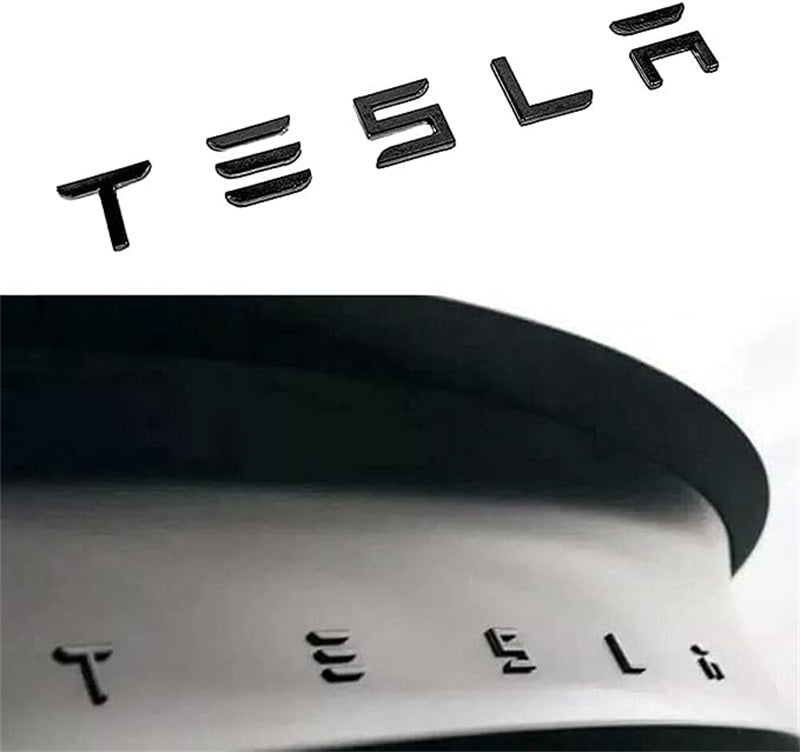 Model 3Y T-E-S-L-A Tailgate Emblems ABS Plastic Glossy Black