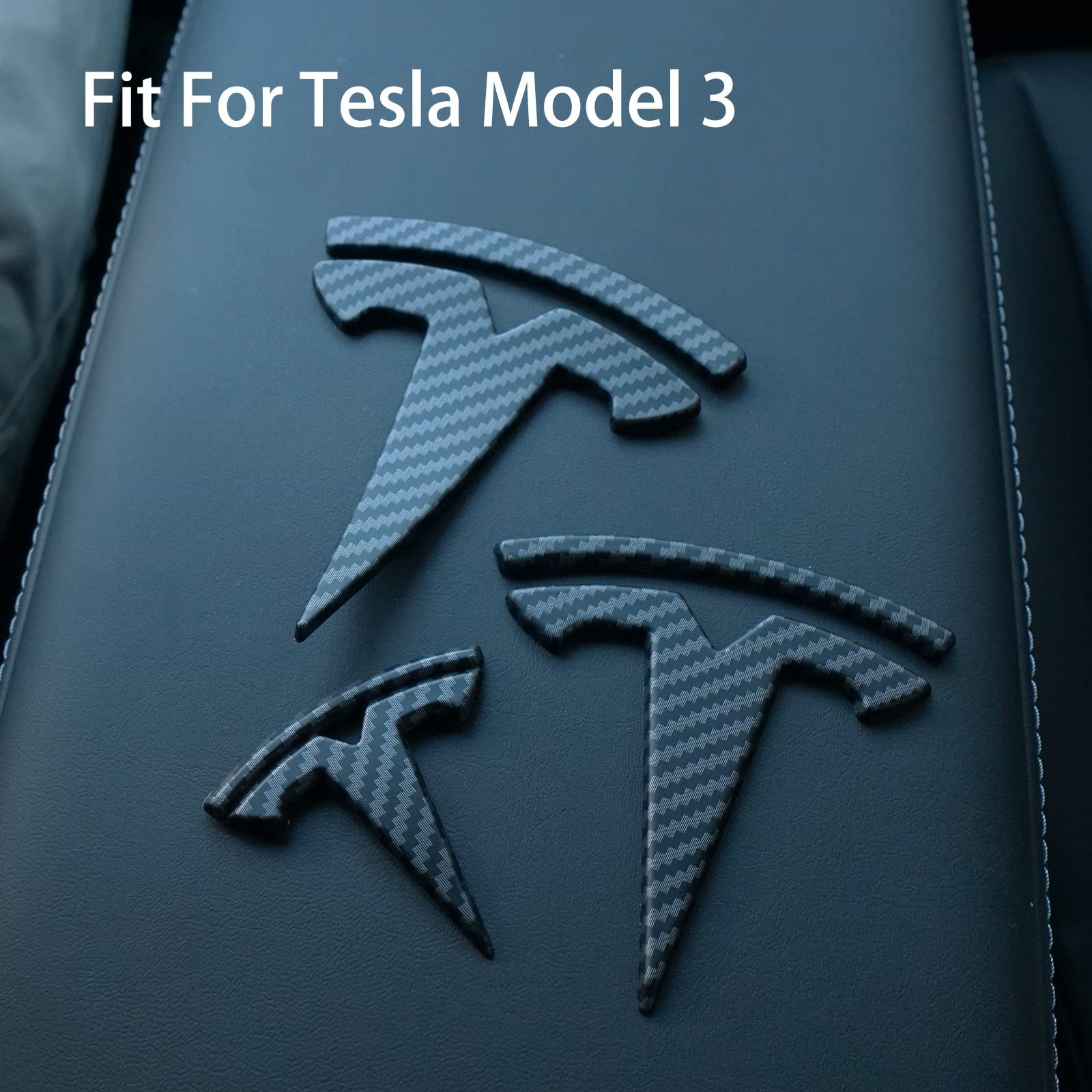 Model 3&Y ABS Plastic T Logo Caps (3 pieces)